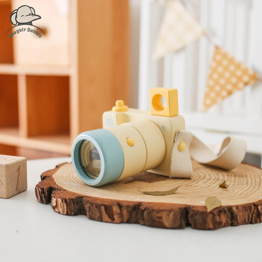 1pc Wooden Baby Toys Kaleidoscope Camera